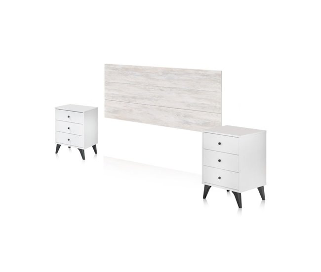 Dormitorio Iconic 160 Branco/cinza