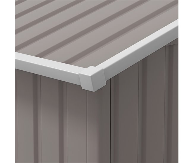 Abrigo e Jardim Metálico Aço galvanizado e PP Outsunny 386 Cinza Claro