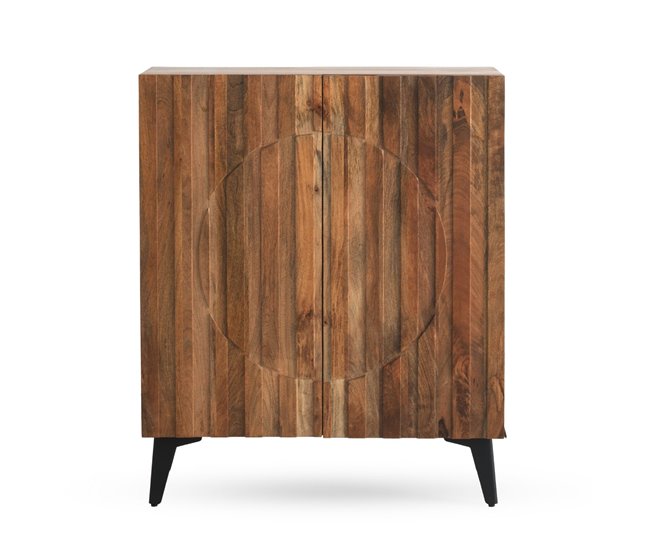 Aparador alto com 2 portas em madeira maciça de manga Madeira