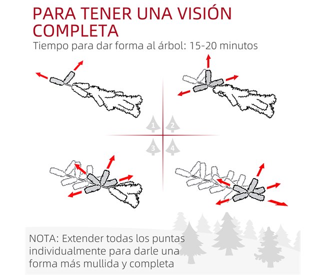 Árvore de Natal Plástico e Aço HOMCOM, casa - natal Verde