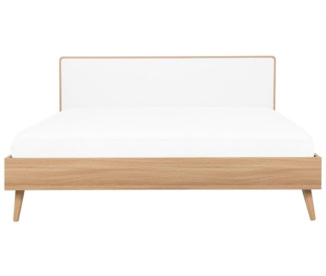 Beliani Cama com LED MDF SERRIS 188x215 Castanho