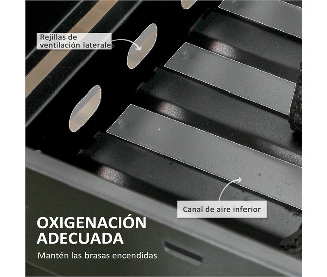 Barbecue a Carvão Metal Outsunny Preto