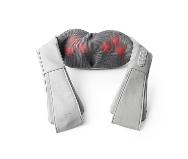 Massajador Shiatsu Recarregável Cinza