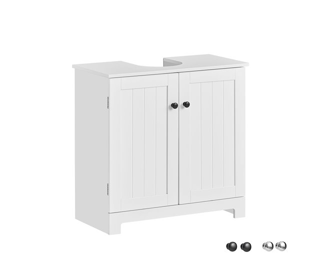 Armário de banho com 1 prateleira e 2 portas BZR18-II-W SoBuy 60 Branco