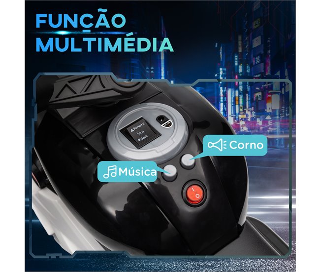 Mota para Crianças PP e Metal HOMCOM Preto