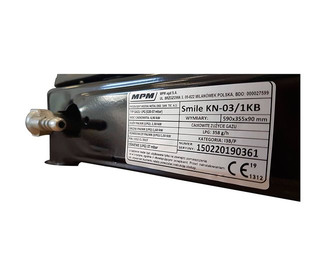 Fogão a Gás Portátil MPM KN-03/1KB Preto
