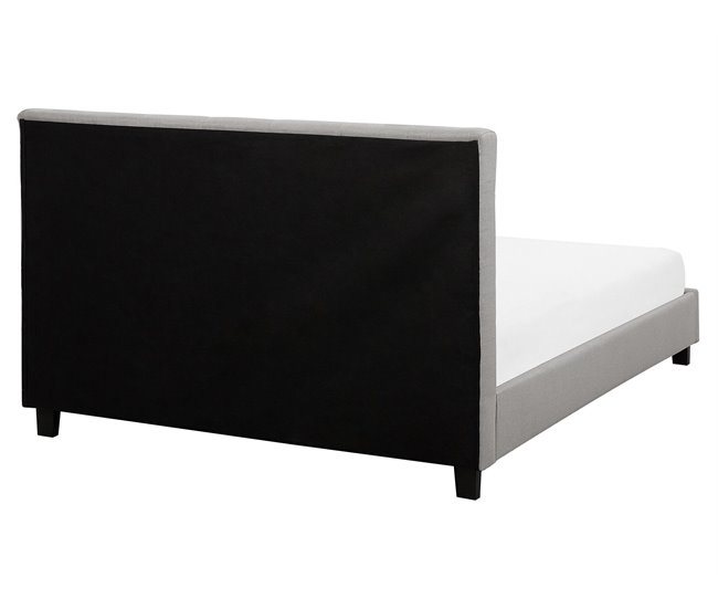 Beliani Cama Poliéster LA ROCHELLE 170x218 Cinza Claro