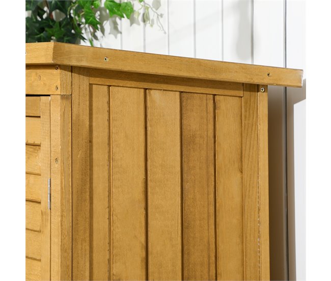 Armário de Madeira Madeira de Abeto Outsunny Castanho