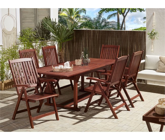 Beliani Mesa extensível TOSCANA Vermelho