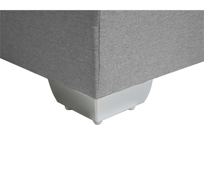 Beliani Cama continental Poliéster DUCHESS 171x211 Cinza Claro