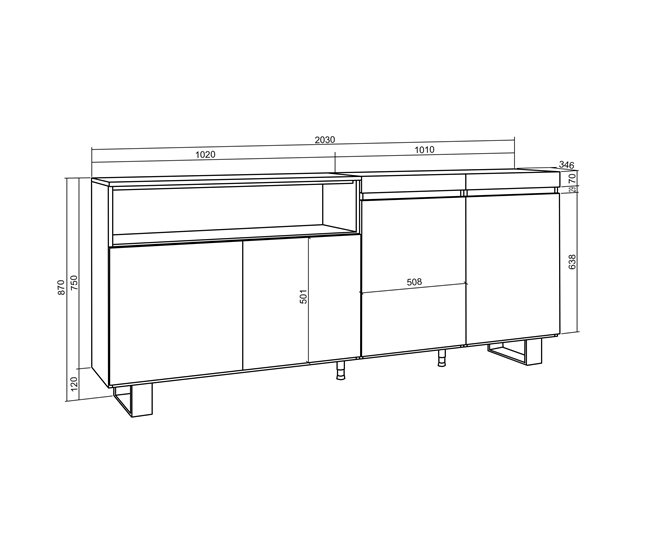 Aparadores para sala Branco/ Preto