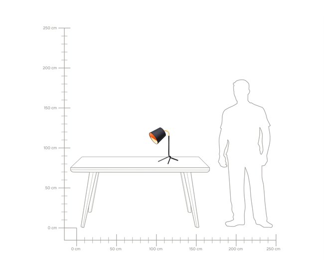 Beliani Candeeiro de mesa MOOKI Preto