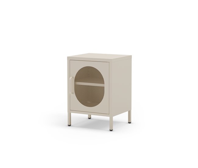 Mesa de cabeceira DIORA 60x40x35cm 1 porta Creme