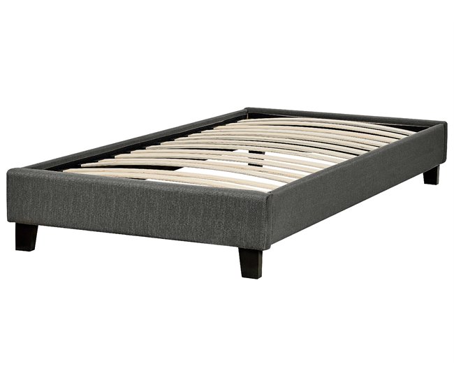 Beliani Cama com estrado Poliéster ROANNE 99x211 Bege