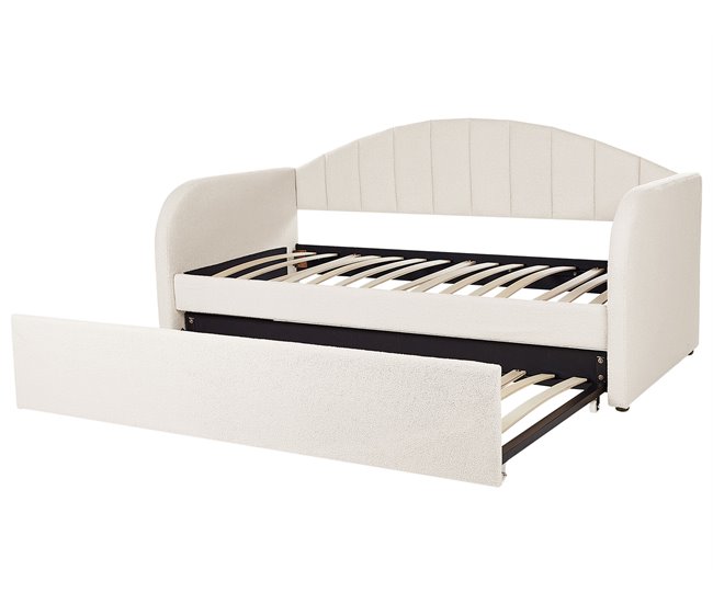 Beliani Cama nido Bouclé EYBURIE 99x217 Bege
