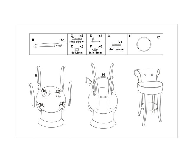 Banco Alto MF440 Bege