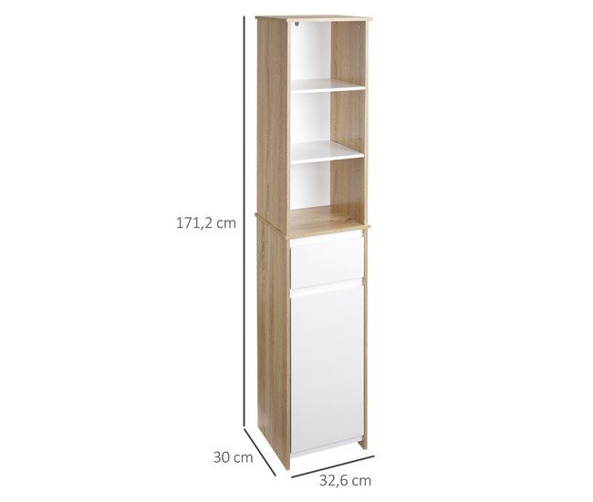 Armário de banheiro alto MDF kleankin, casa - casa de banho 32 Multicor