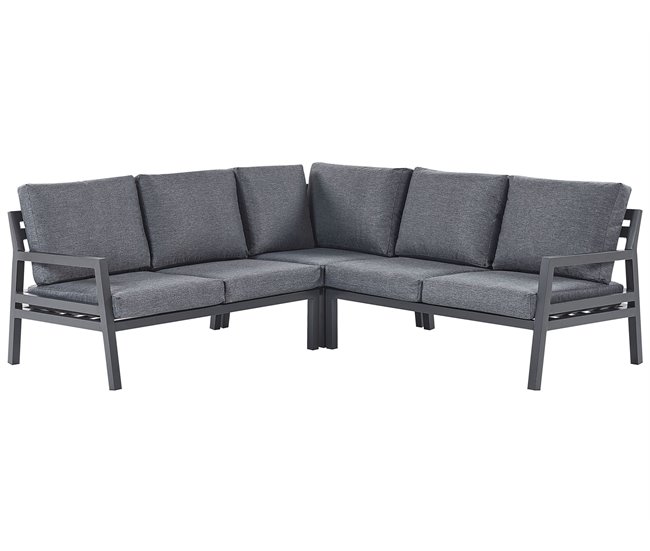 Beliani Conjunto lounge VIZZINI Cinza Escuro