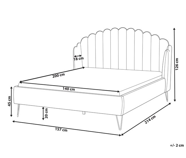 Beliani Cama com estrado Poliéster AMBILLOU 157x214 Bege