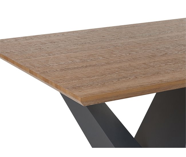 Beliani Conjunto de mesas SIERRA 100x200 Castanho