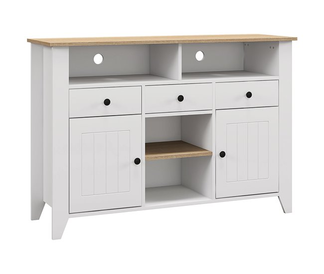 Aparador de Cozinha MDF HOMCOM, casa - móveis de armazenamento Branco