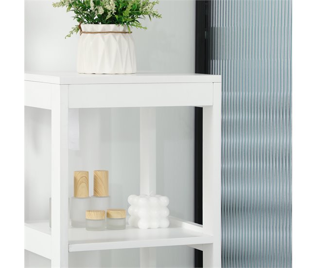 Alto Armário de banheiro Placa de MDF kleankin Branco