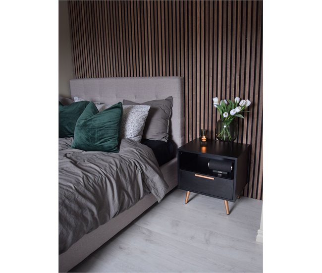 Beliani Cama con cajones Poliéster LA ROCHELLE 193x213 Castanho