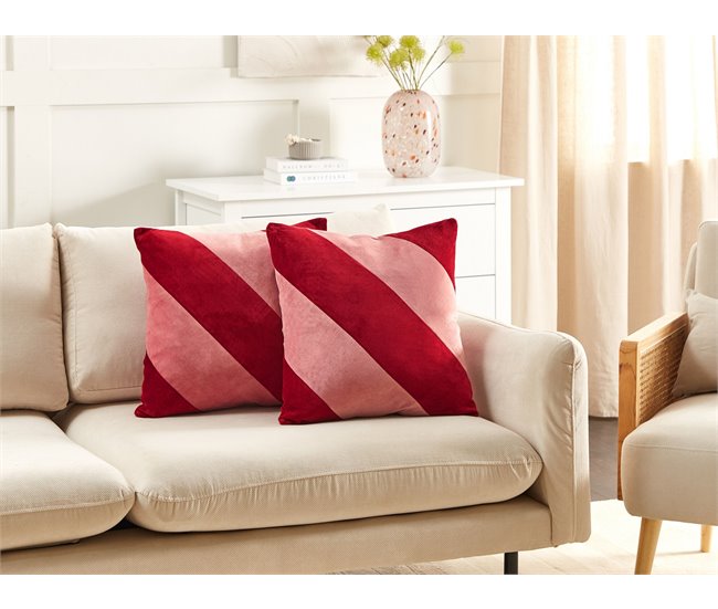 Beliani Almofada decorativa BORONIA Vermelho