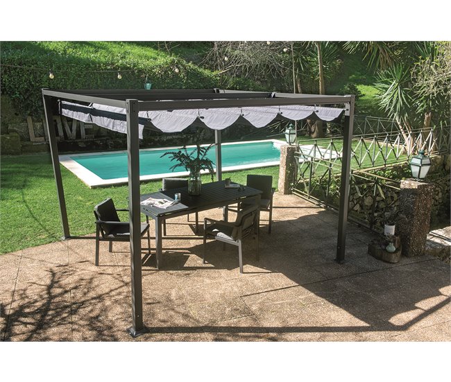 Pérgola DUNIA 220x300x300cm cor cinzento escuro Cinza Escuro