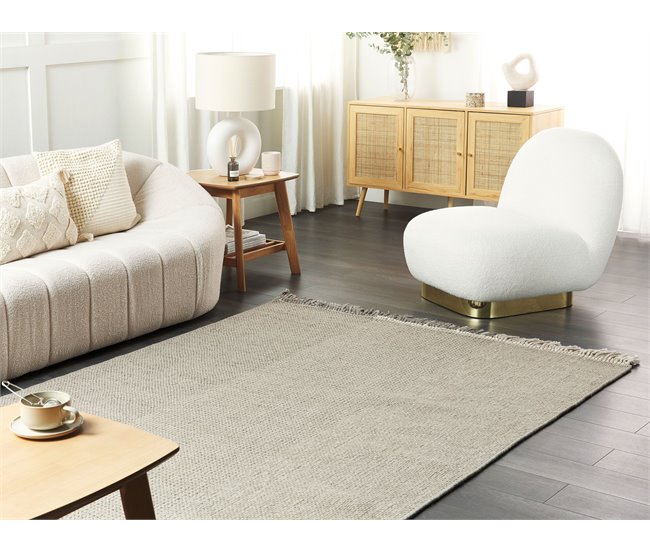 Beliani Entrelaçado TEKELER 160x230 Cinza Claro