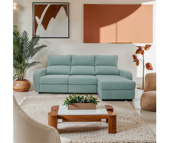 Chaise longue convertível em cama tecido APRIL Verde