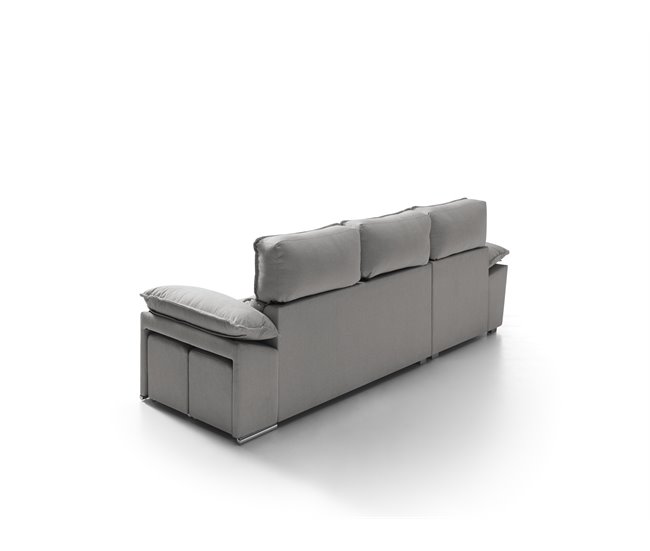 Chaise longue dereita com arca DIWY Cinza