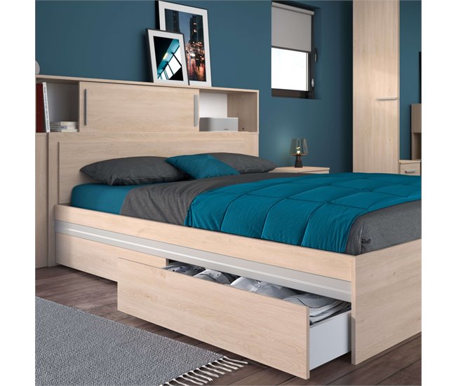 Gavetas baixas para cama de casal, modelo Baltic Madeira Clara