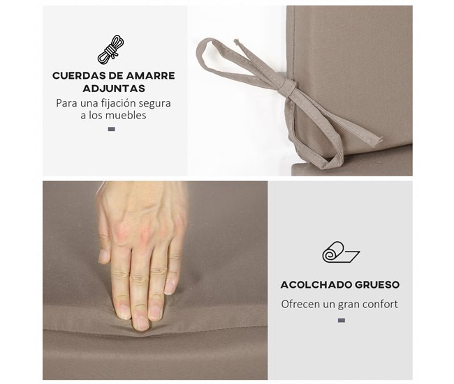 Almofada para Baloiço Poliéster e PP Outsunny Castanho