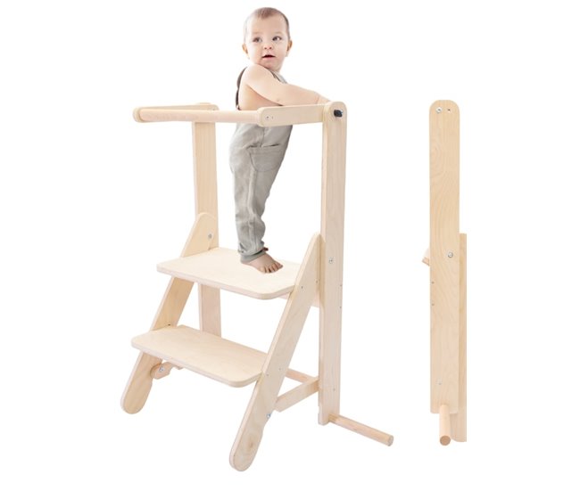 Torre de Observação Dobrável Montessori Safety Plus Madeira