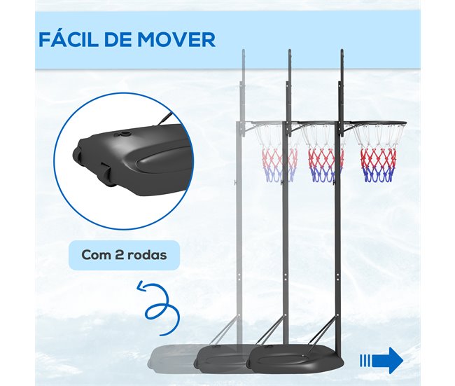 Tabela de Basquetebol Aço e PE SPORTNOW Preto