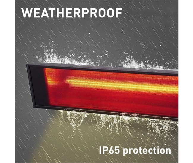 Sined CALDO VETRO NERO 2000 2000W Aquecedor de Cristal Infravermelho, Preto Preto