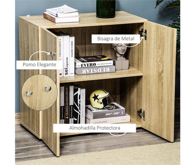Aparador de Sala de Estar Melamina de Madeira HOMCOM 70 Branco