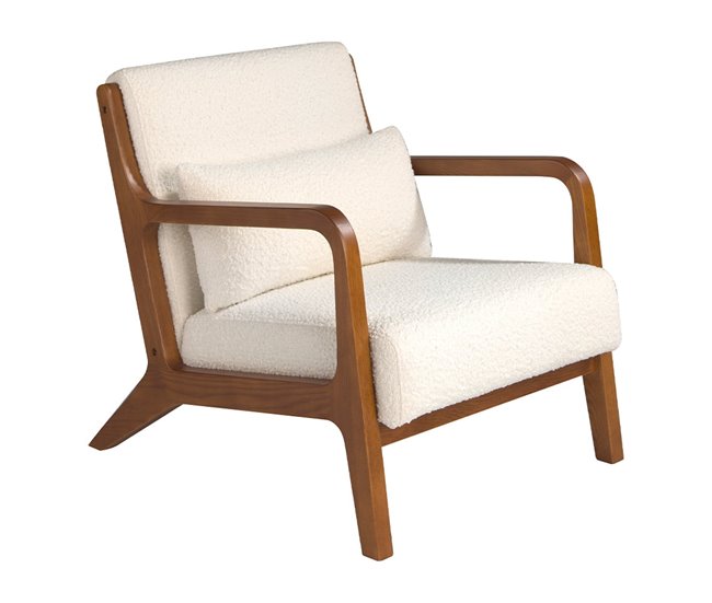 ANGEL CERDA Poltrona em tecido branco Nogal