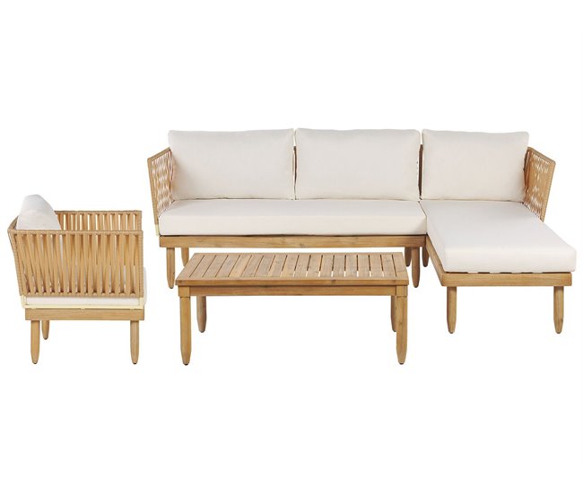 Beliani Conjunto de jardín CREMONA Branco/ Bege