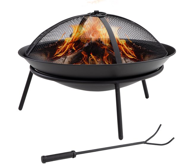 Braseiro de Exterior Metal Outsunny Preto
