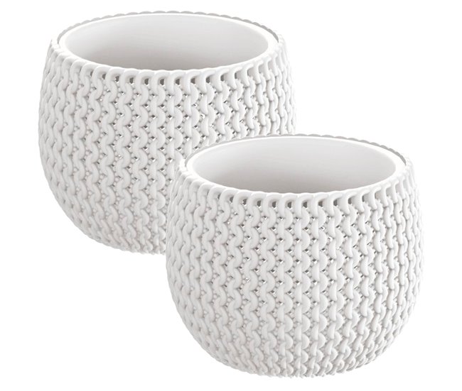 2x panela redonda com depósito de tigela spalfy Branco
