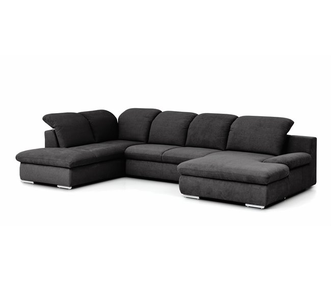 Sofá de canto ISONA com cama Antracite
