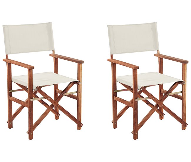 Beliani Cadeira de jardim CINE Branco/ Bege