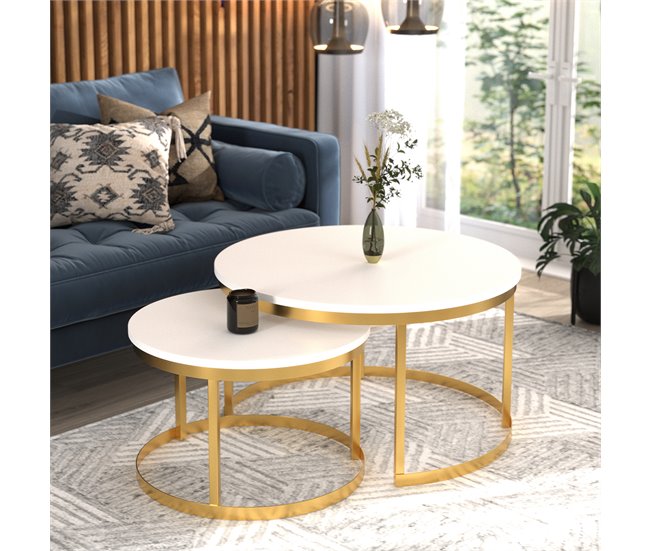Mesas de centro Okin 75x75 Branco