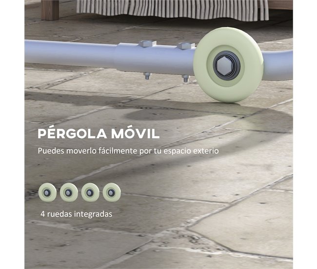 Pérgola de Exterior Aço e Poliéster Cinza