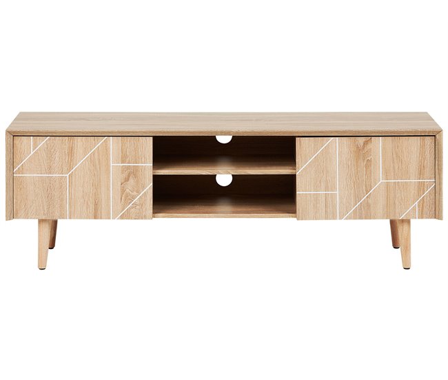 Beliani Mesa de TV FRANKLIN 150 Castanho