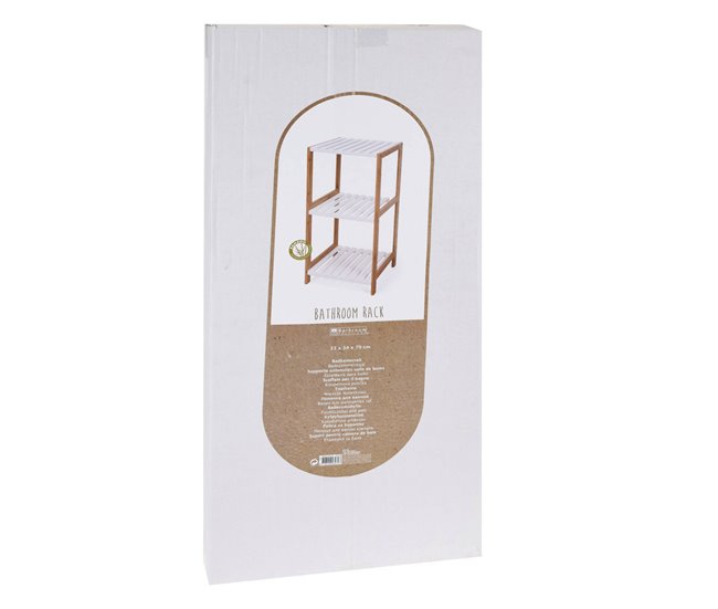 Prateleira de banheiro Well Home com 3 prateleiras em MDF Branco