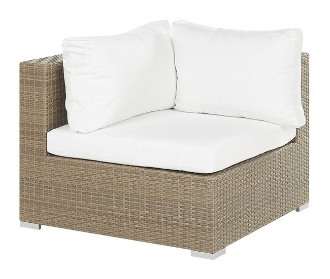 Beliani Conjunto lounge Ratan sintético MAESTRO Branco/ Bege