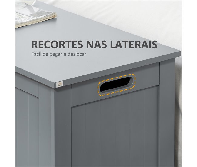 Baú de Armazenamento MDF HOMCOM, casa - móveis de armazenamento Cinza